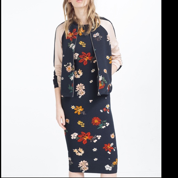 NWT ZARA FLORAL TUBE DRESS - Picture 3 of 6